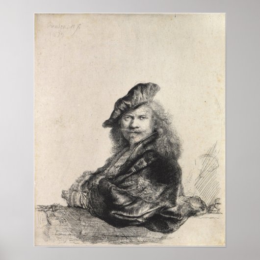 Rembrandt - zelf-portret die op steenslag leidt poster (Voorkant)