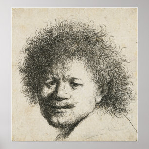 Rembrandt - Zelfportret, Lang en Krullend Haar 163 Poster