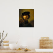 Rembrandt - zelfportret met Velvet Beret Poster (Keuken)