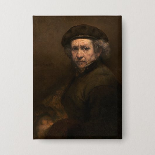 Rembrandt Zelfportret: Nederlandse Gouden Eeuw sch Button (Voorkant)