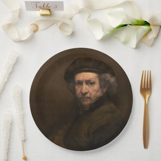 Rembrandt Zelfportret: Nederlandse Gouden Eeuw sch Papieren Bordje (Huwelijk)
