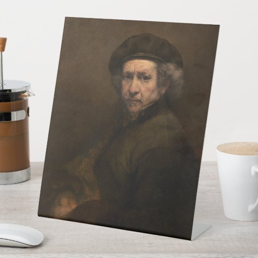 Rembrandt Zelfportret: Nederlandse Gouden Eeuw sch Reclamebord Met Voetstuk (Insitu)