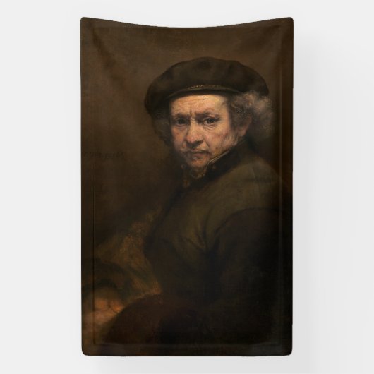 Rembrandt Zelfportret: Nederlandse Gouden Eeuw sch Spandoek (Verticaal)