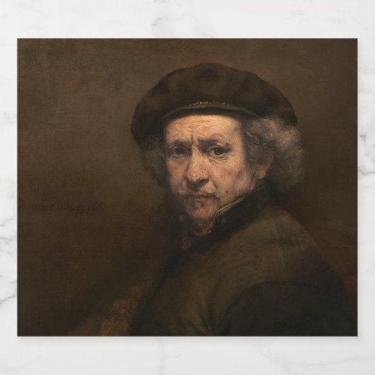 Rembrandt Zelfportret: Nederlandse Gouden Eeuw sch Sparkling Wijnetiket (Enkel label)