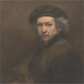 Rembrandt Zelfportret: Nederlandse Gouden Eeuw sch Sticker (Voorkant)