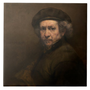 Rembrandt Zelfportret: Nederlandse Gouden Eeuw sch Tegeltje