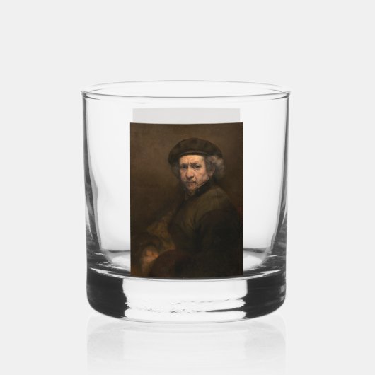 Rembrandt Zelfportret: Nederlandse Gouden Eeuw sch Whisky Glas (Achterkant)