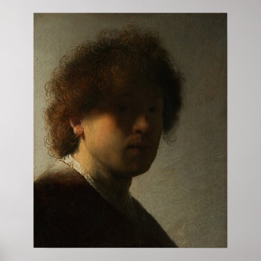 Rembrandt - zelfportret op jeugdige leeftijd poster (Voorkant)