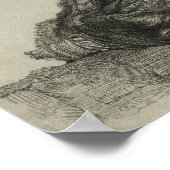 Rembrandt Zelfportret Schets Poster (Hoek)
