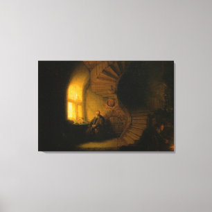 Rembrandts De Filosoof in Gedachten Canvas Afdruk