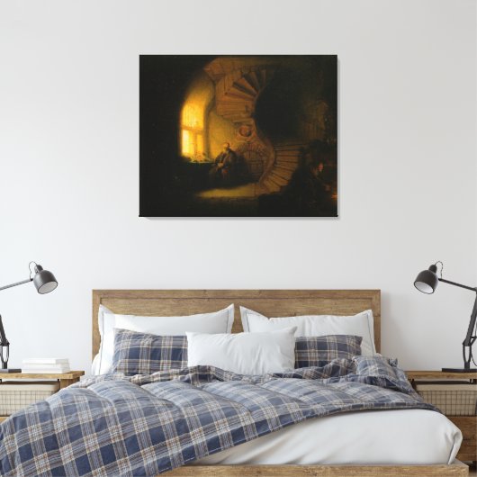 Rembrandt's Filosoof in Meditation Canvas Afdruk (Insitu (Slaapkamer))