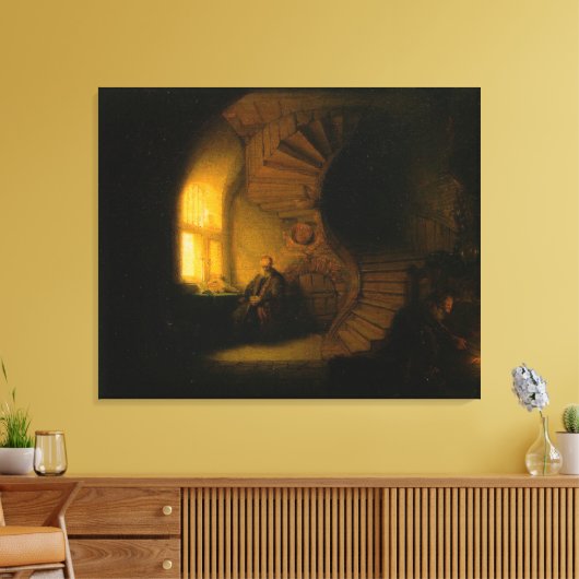 Rembrandt's Filosoof in Meditation Canvas Afdruk (Insitu (Woonkamer))