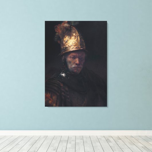 Rembrandt's Man in een gouden helm Canvas Afdruk (Insitu (Houten vloer))