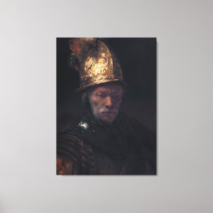 Rembrandt's Man in een gouden helm Canvas Afdruk