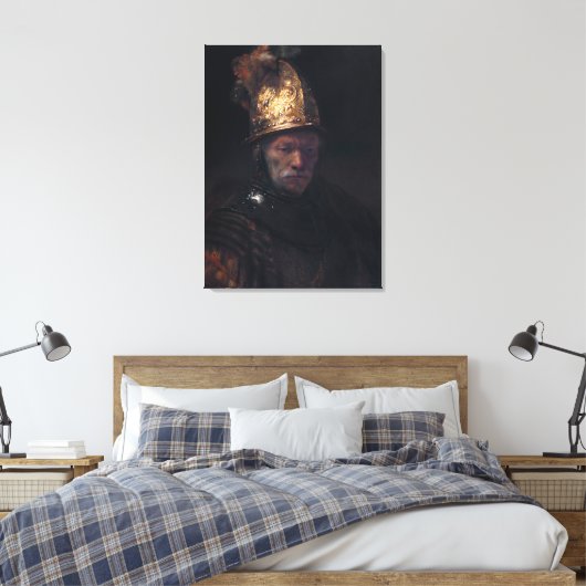 Rembrandt's Man in een gouden helm Canvas Afdruk (Insitu (Slaapkamer))