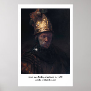 Rembrandt's Man in een gouden helm Poster