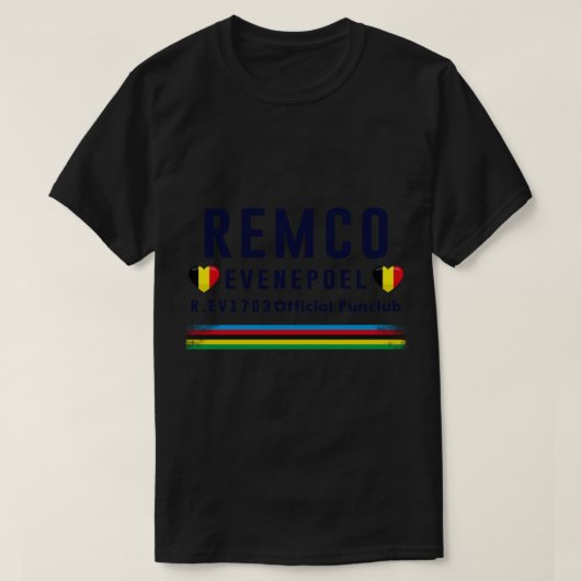 Remco Evenepoel R.EV 1703 Officiële Funclub Belgiu T-shirt (Design voorkant)