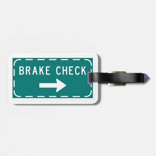 Remcontrole verkeersbord met pijl bagagelabel (Achterkant horizontaal)