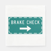 Remcontrole verkeersbord met pijl servet (Voorkant)