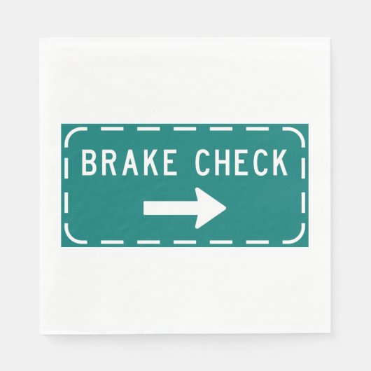 Remcontrole verkeersbord met pijl servet (Voorkant)