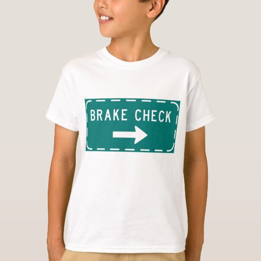 Remcontrole verkeersbord met pijl t-shirt (Voorkant)