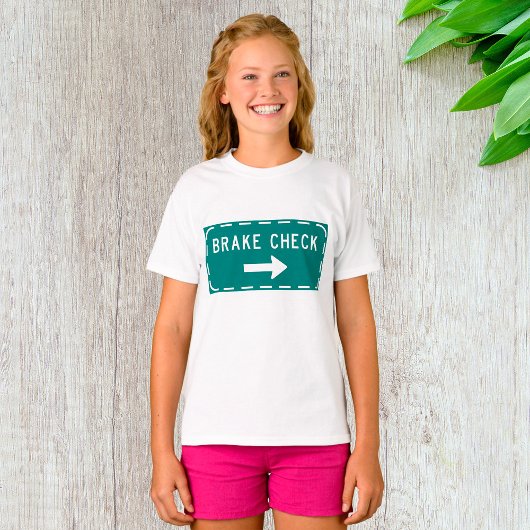 Remcontrole verkeersbord met pijl t-shirt