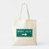 Remcontrole verkeersbord met pijl tote bag (Achterkant)