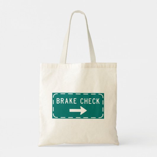 Remcontrole verkeersbord met pijl tote bag (Achterkant)