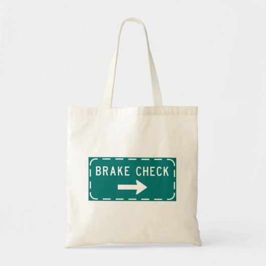 Remcontrole verkeersbord met pijl tote bag (Voorkant)