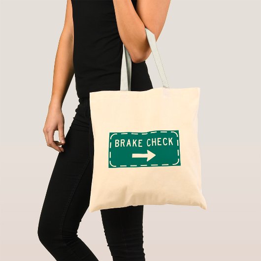 Remcontrole verkeersbord met pijl tote bag