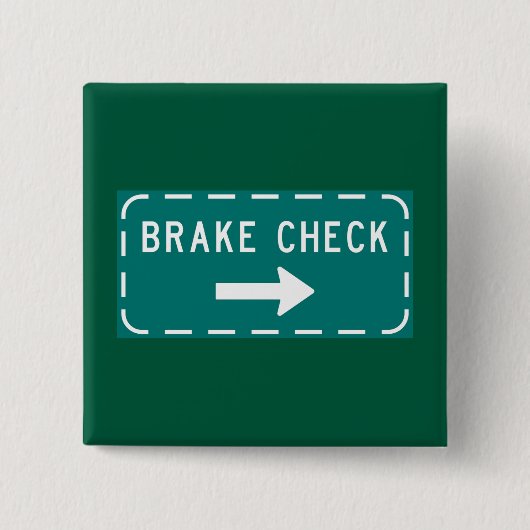 Remcontrole verkeersbord met pijl vierkante button 5,1 cm (Voorkant)