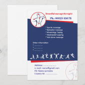 Remedial massage Flyer Template Kaart (Voorkant / Achterkant)