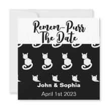 Remem-Spint Funny Modern Black en White Cat QR Sa