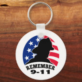 Remember 9-11 fireman firefighter american flag sleutelhanger (Voorkant)