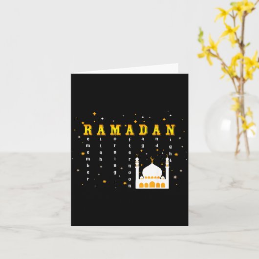 Remember Allah Ramadan Mubarak Kareem  Kaart (Gele Bloem)