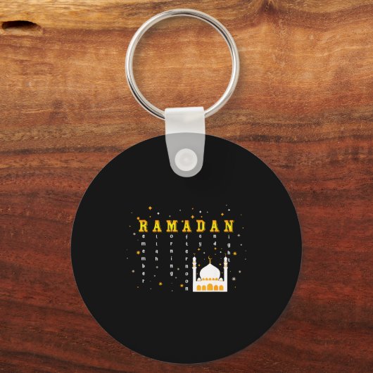 Remember Allah Ramadan Mubarak Kareem  Sleutelhanger (Voorkant)