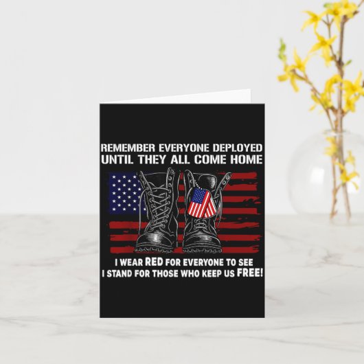Remember Everyone Deployed Friday Military America Kaart (Gele Bloem)