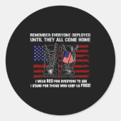 Remember Everyone Deployed Friday Military America Ronde Sticker (Voorkant)