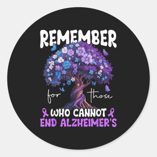 Remember For Those Who Cannot Dementia Heimer's Aw Ronde Sticker (Voorkant)
