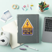 Remember Kids Electricity Will Kill You – Retro Sa Sticker (iPad Cover)
