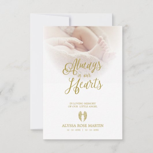 Remember Little Angel Beloved Ones Passed Away Notitiekaartje (Voorkant)