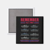 Remember pearl harbor memorial day december 7th magneet (Voorkant / Achterkant)