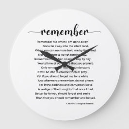 Remember Poem by Christina Georgina Rossetti Grote Klok