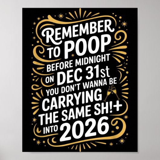 Remember To Op Before Midnight Funny New Year Tee Poster (Voorkant)