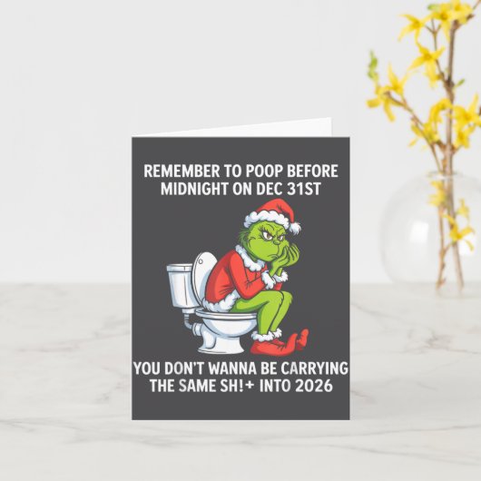 Remember To Op Before Midnight On Dec 31st Funny Q Kaart (Gele Bloem)