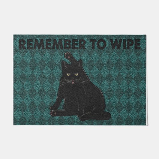 Remember To Wipe Your Paws Cat Deurmat (Voorkant)