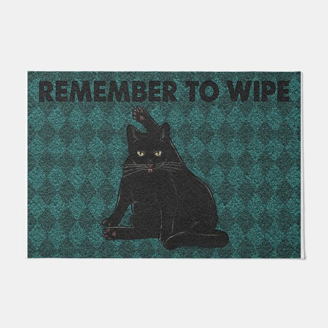 Remember To Wipe Your Paws Cat Deurmat (Voorkant)