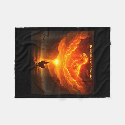 Remember Who Are You Dinosaur Chicken Cool Funny G Fleece Deken (Voorkant (Horizontaal))