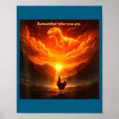 Remember Who Are You Dinosaur Chicken Cool Funny G Poster (Voorkant)
