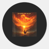 Remember Who Are You Dinosaur Chicken Cool Funny G Ronde Sticker (Voorkant)